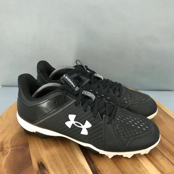 Under Armour Leadoff Low RM Baseball Cleats Mens‎ 11 Black White Lace Up Low Top - Picture 1 of 7